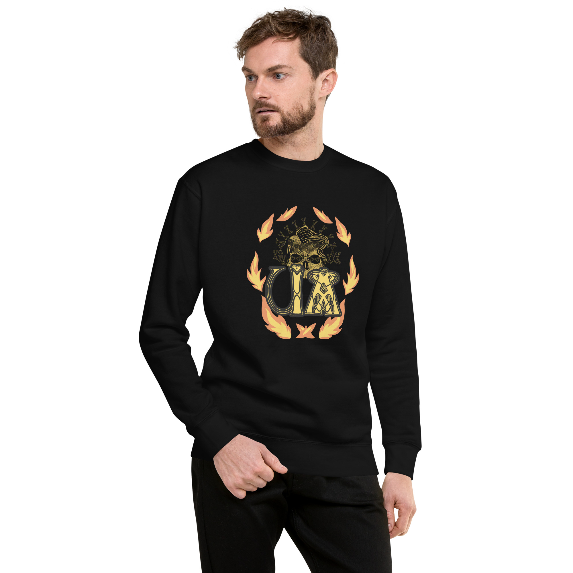 Sweatshirt with a Cossack skull